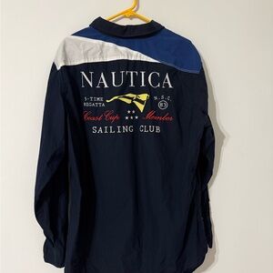 Nautica Men's Blue Sailing Club Shirt Button Down